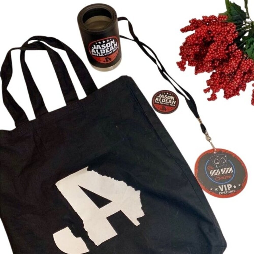 Official Jason Aldean Fan Gift Set - Tumbler Tote Bag VIP Pass